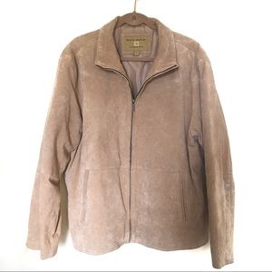 Boston Harbour Tan Suede Leather Jacket Coat L
